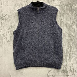 Pendleton Shetland Wool Full Zip Vest Size XL Reversible Fleece Washable Preppy